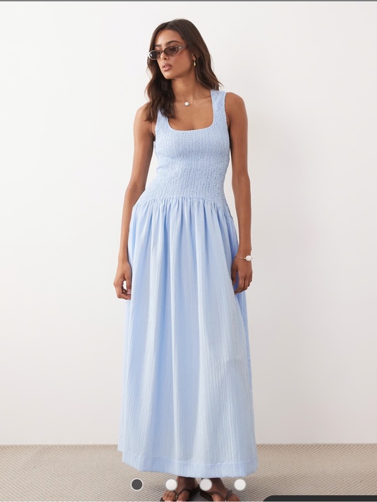 ASOS Dresses & Skirts - ASOS Light Blue Smocked Maxi Dress